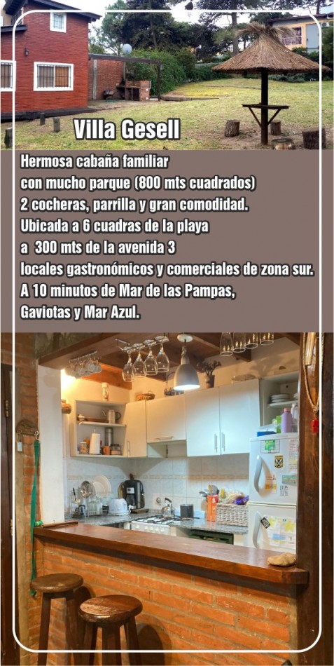 Hermosa Casa tipo Cabaña para 5 Personas C/ Gran Parque